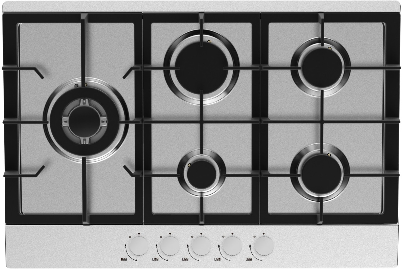 Statesman 75Cm 5 Zone Gas Hob Stainless Steel
