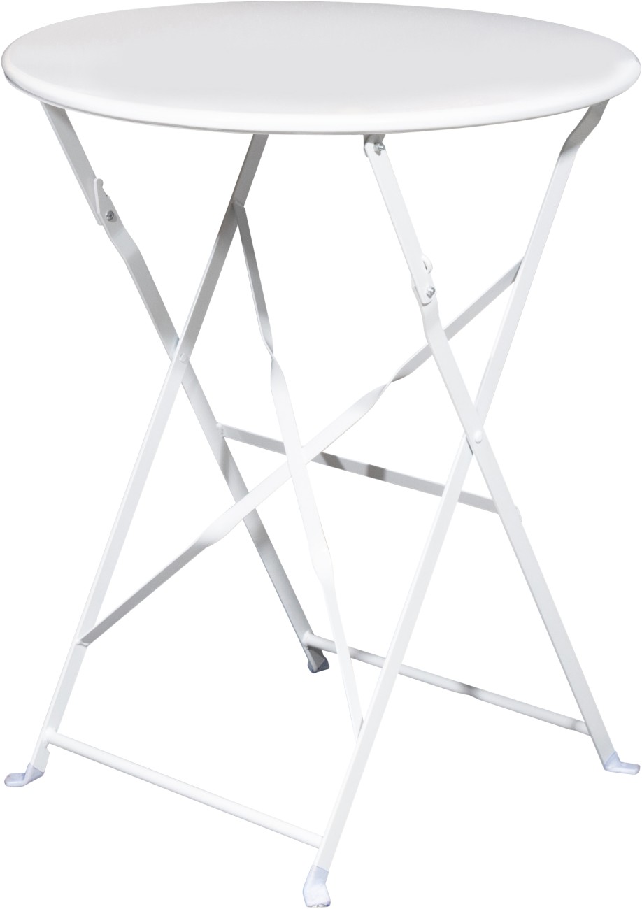 Outdoor-Klapptisch meet by Paperflow EDEN, rund, Ø 600 x H 730 mm, Stahl verzinkt, weiß-weiß