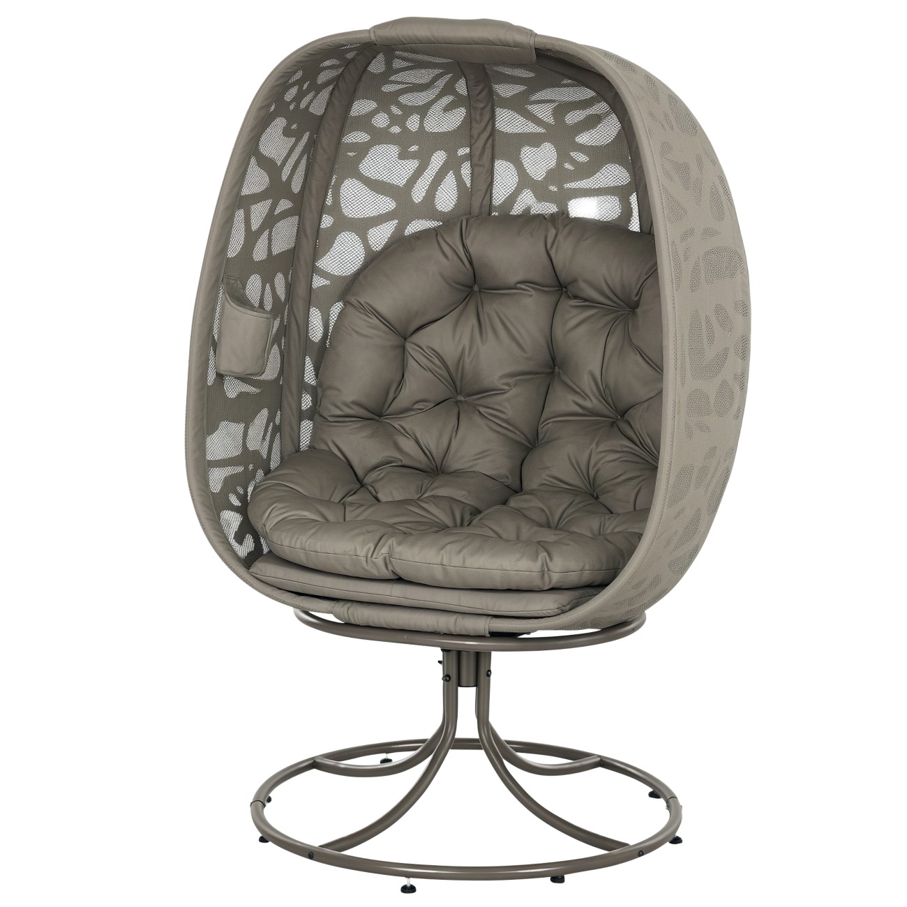 Outsunny Garden Chair Steel, Pl (Polyester) 890 X 920 X 1,450 Mm Brown Outdoor