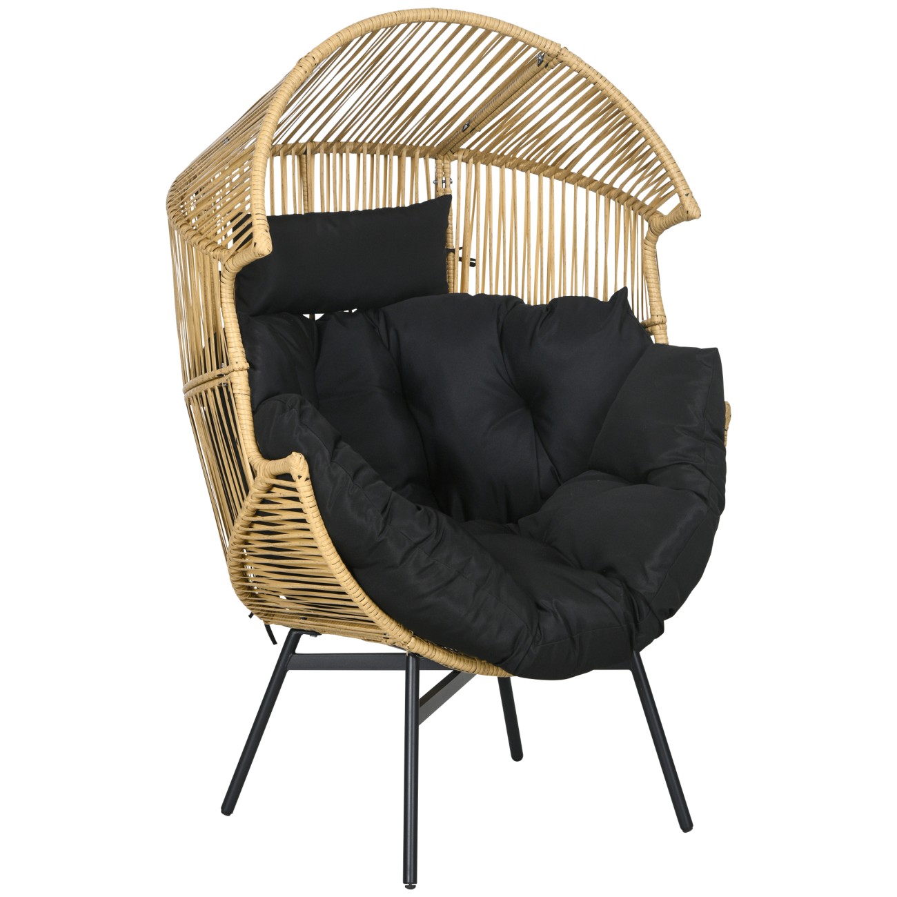 Outsunny Rattan Leisure Egg Chair - Large - Steel/Plastic - Image 8