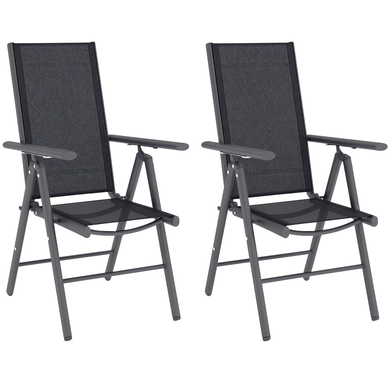 Outsunny Garden Furniture Set Aluminium, Mesh 540 X 670 X 1,080 Mm Grey Outdoor 2 Pieces - Image 5