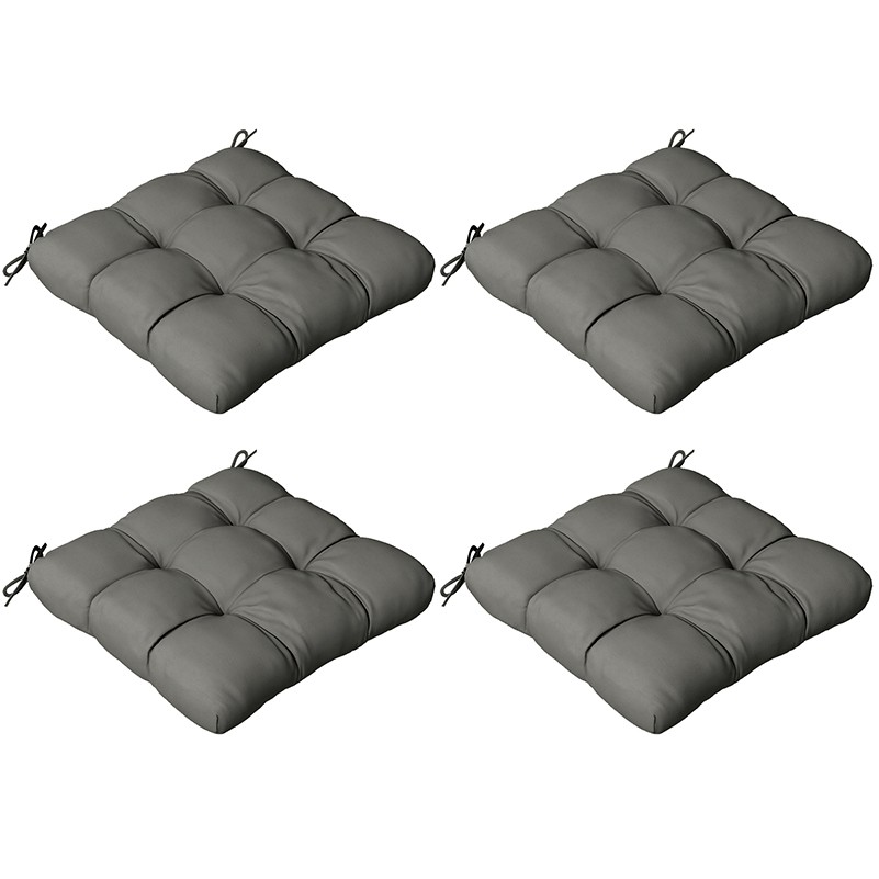 Outsunny Outdoor Seat Cushions w/ Ties - Set of 4, Grey - Image 7