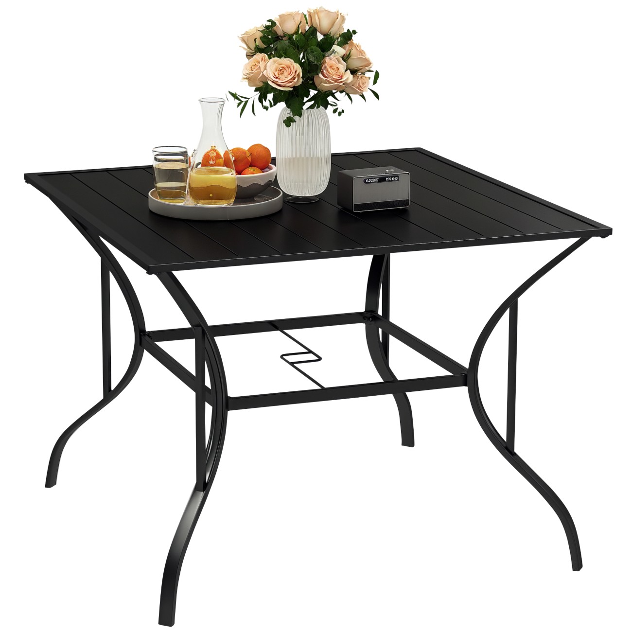 Outsunny Dining Table Steel 940 X 940 X 710 Mm