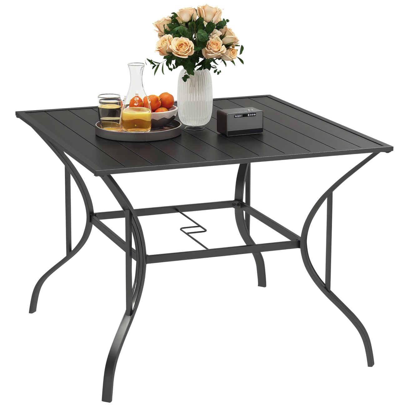 Outsunny Dining Table Steel 940 X 940 X 710 Mm