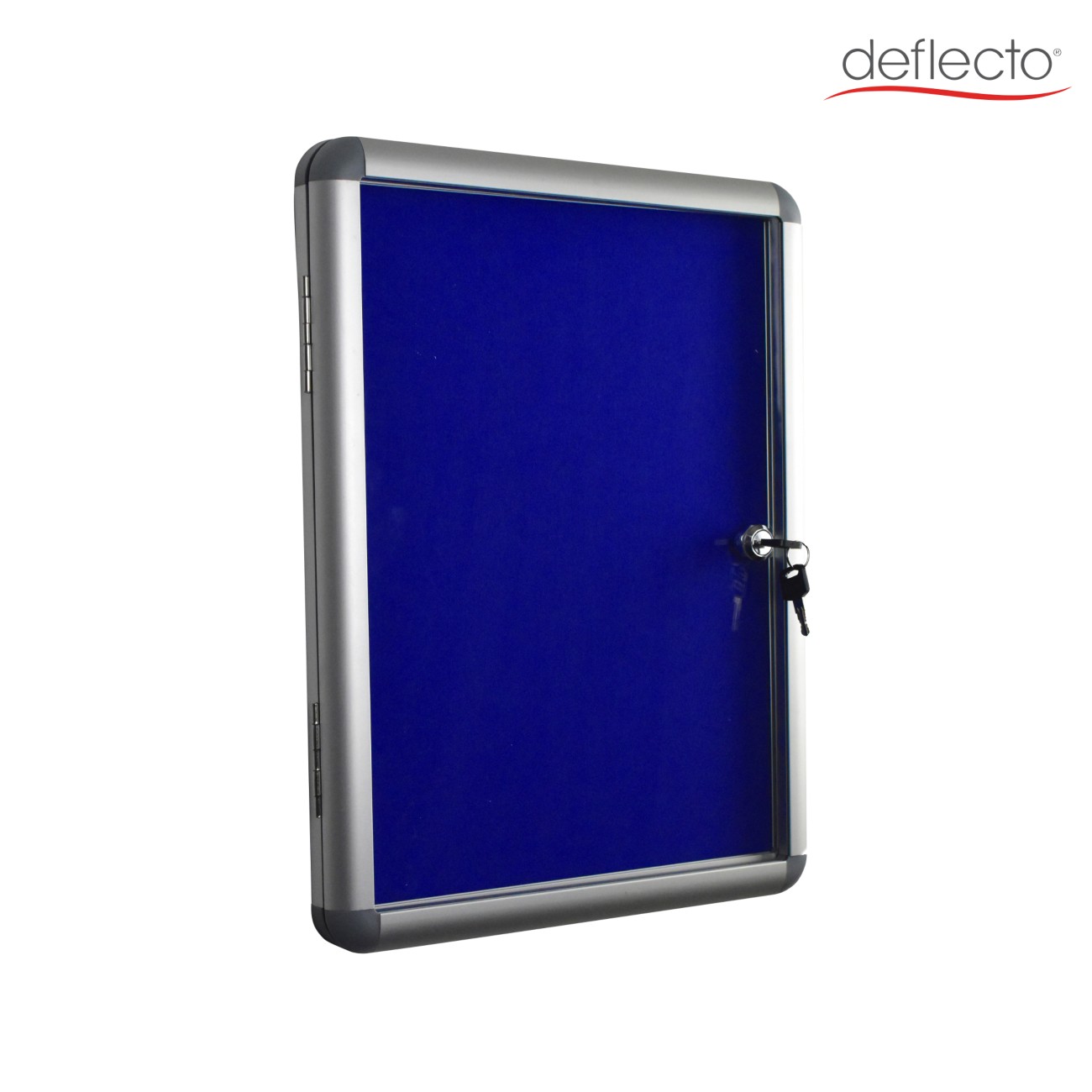 Deflecto Felt Lockable Noticeboard 48 (W) X 2.5 (D) X 65 (H) Cm Aluminium Silver