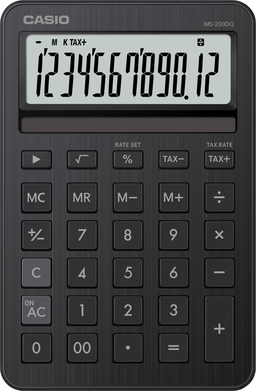 Casio Desktop Calculator Digit Display Black Battery Ms-200Dq-Bk