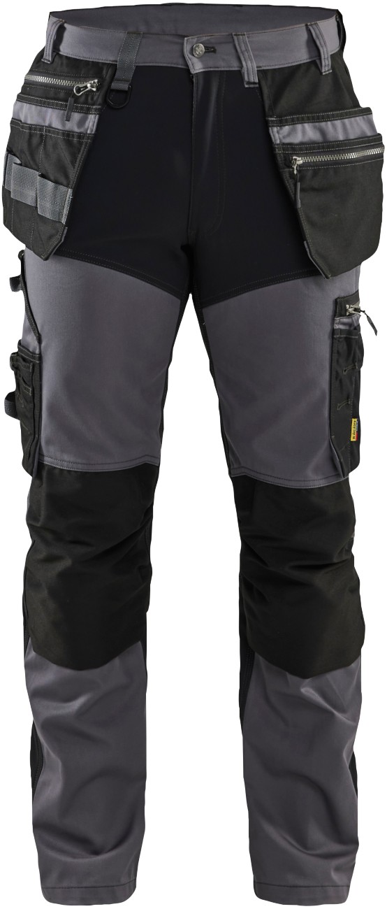 Image of BLÅKLÄDER Trousers 15991860 Cotton, PL (Polyester) Mid Grey, Black Size 38R