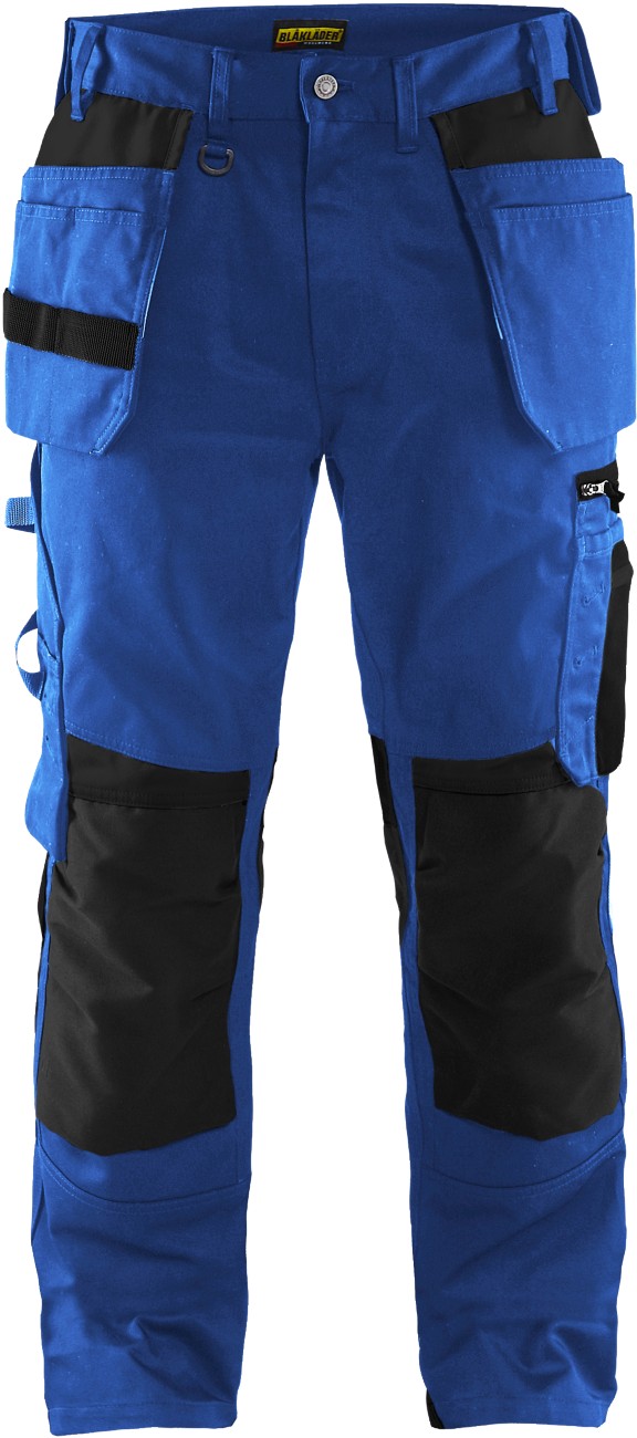Image of BLÅKLÄDER Trousers 15551860 Cotton, PL (Polyester) Black, Cornflower Blue Size 32R