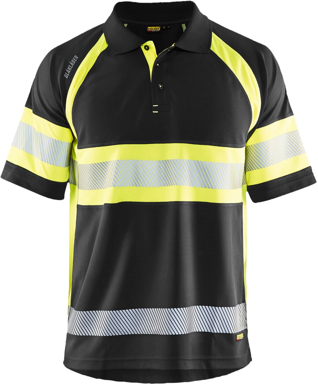 Blåkläder Polo Shirt 33381051 Pl (Polyester) Black, Yellow Size Xxl