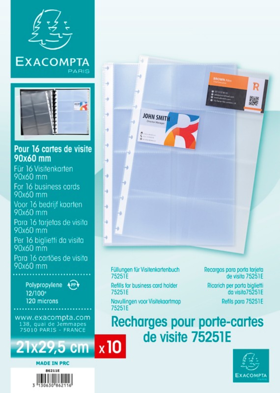 Exacompta Visitenkartenhalter 86211E Transparent 22 x 5 x 30 cm 100 Stück