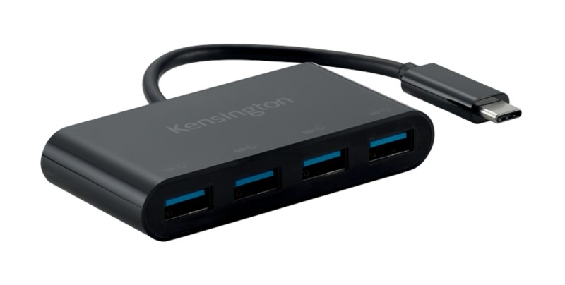 Kensington CH1200 Hub 4 x USB-A Weiblich auf 1 x USB-C Männlich K33616WW 10 Gbit/s 4 Ports Schwarz