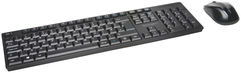 Kensington Pro Fit Kabellose Full-Size Schlanke Tastatur QWERTY und Ergonomische Maus für Rechts- und Linkshänder K75230...