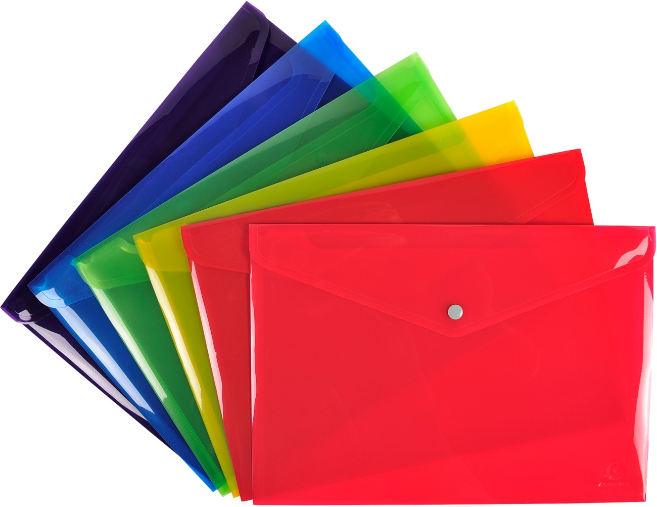 Exacompta Iderama Pp Document Wallet 34450E Press Stud Pp (Polypropylene) Portrait And Landscape 23.5 (W) X 0.1 (D) X 33.5 (H) Cm Assorted Colours Pack Of 30