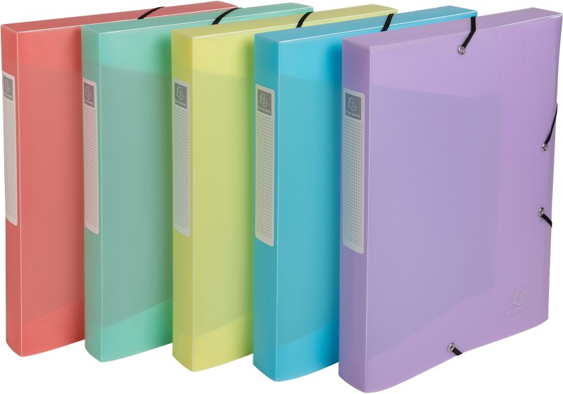 Thumbnail - Exacompta Chromaline Pastel Archivbox 59270E DIN A4 PP (Polypropylen) Gummiband 25 (B) x 4 (T) x 33 (H) cm Farbig sortie...