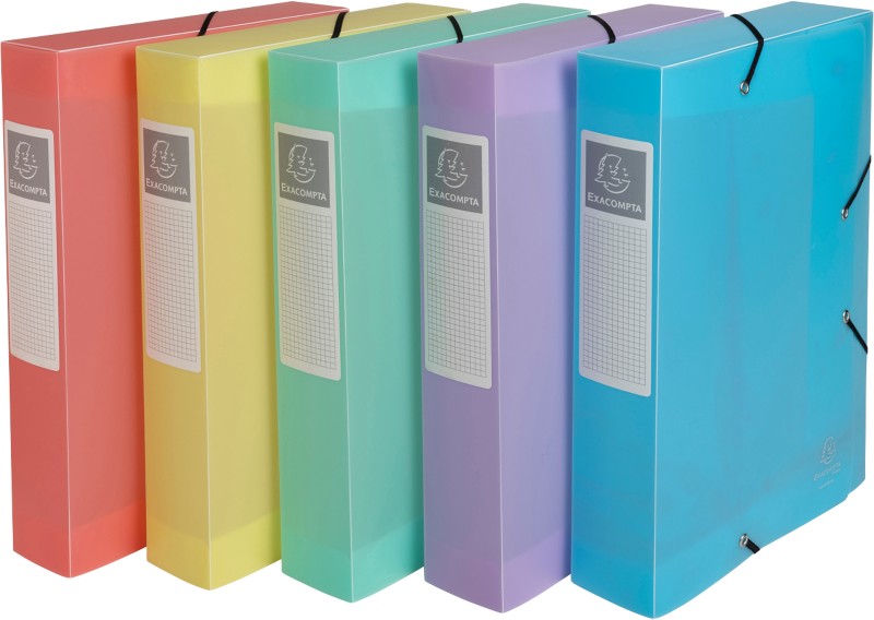 Exacompta Chromaline Pastel Archivbox 59370E DIN A4 PP (Polypropylen) Gummiband 25 (B) x 6 (T) x 33 (H) cm Farbig sortie...