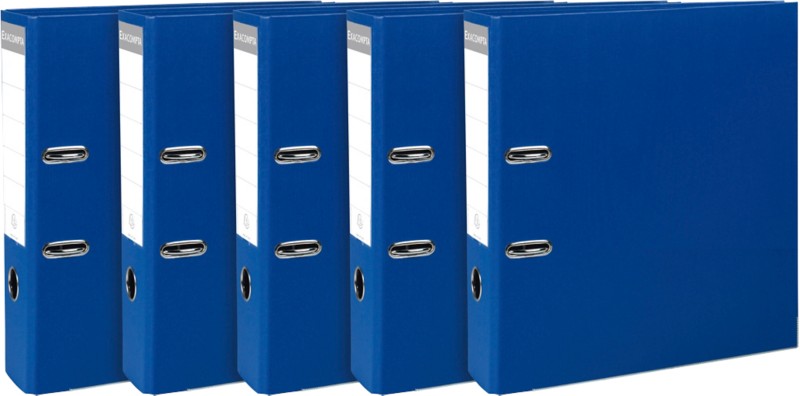 Exacompta Prem'Touch Breit Ordner DIN A4 80 mm Dunkelblau 2 Ringe 53352SE Pappkarton, PP (Polypropylen) 10 Stück