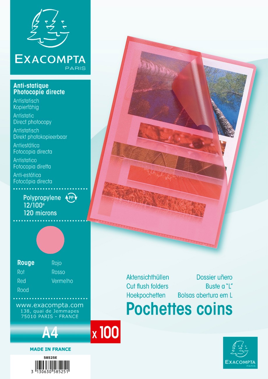 Exacompta Cut Flush Folder A4 Red Pp (Polypropylene) 12/100 Pack Of 1000