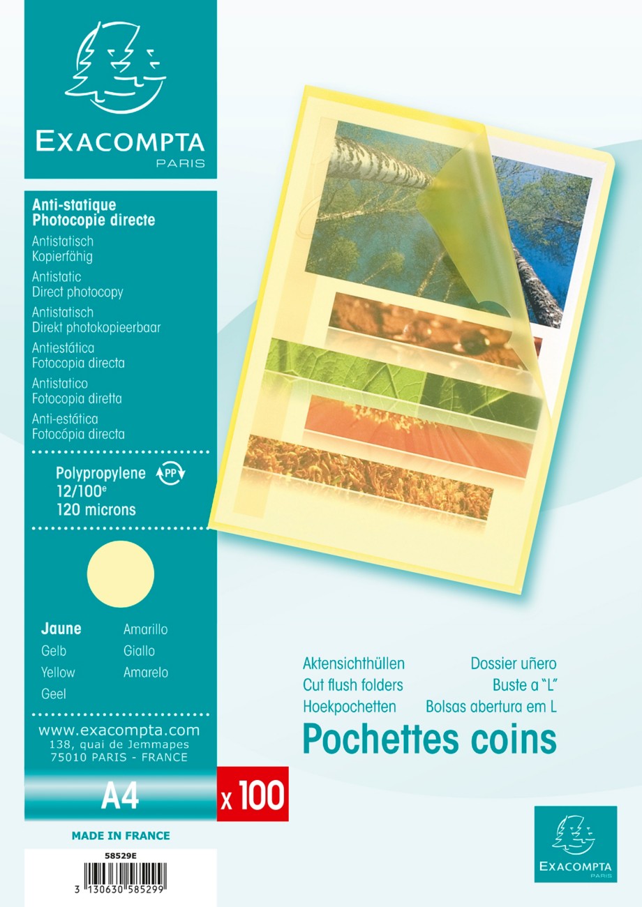 Exacompta Cut Flush Folder A4 Yellow Pp (Polypropylene) 12/100 Pack Of 1000