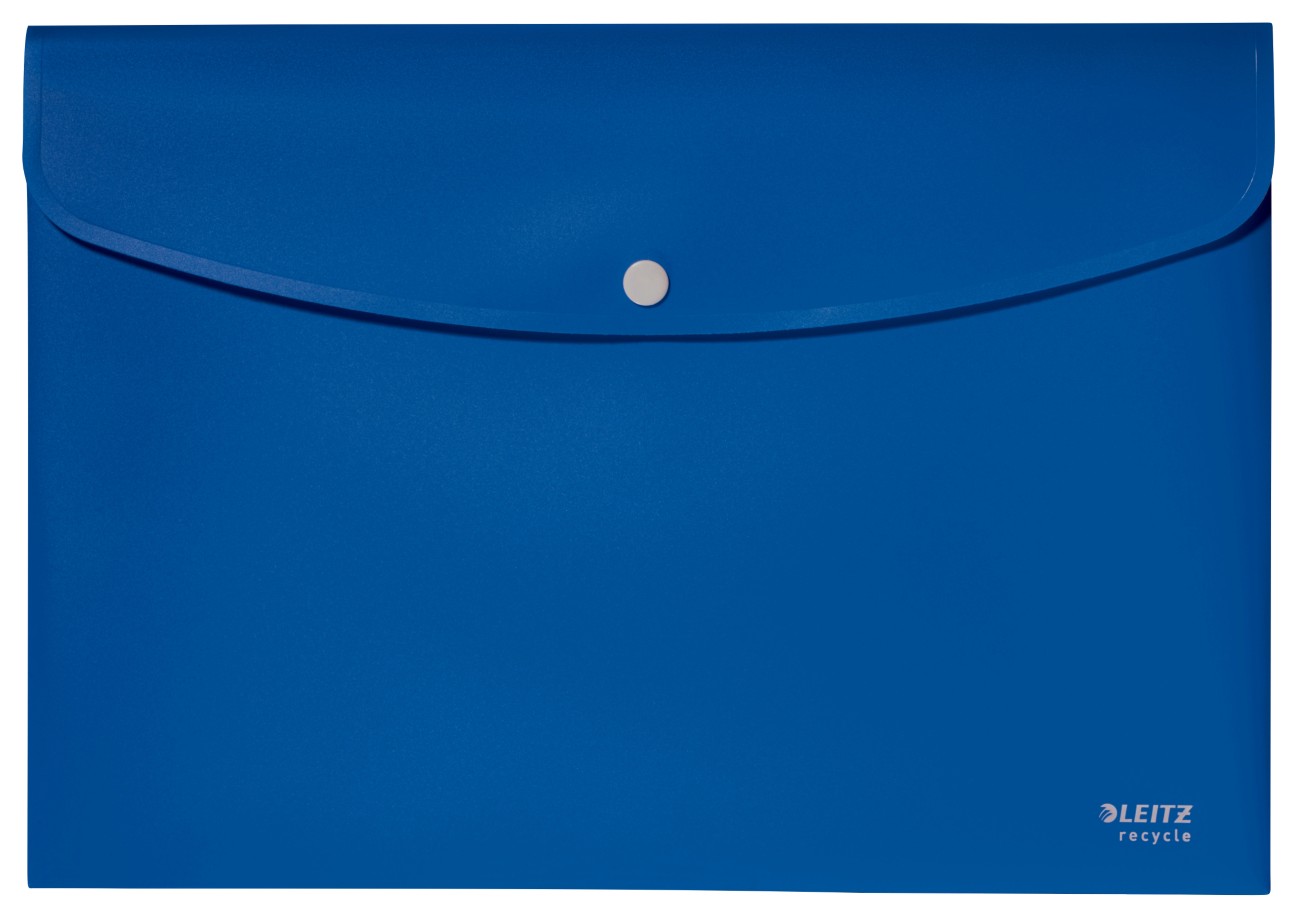 Leitz Recycle Dokumentenmappe 46780035 DIN A4 Kappen Kunststoff Hoch und Quer 31,3 (B) x 0,7 (T) x 23,5 (H) cm Blau 1287823