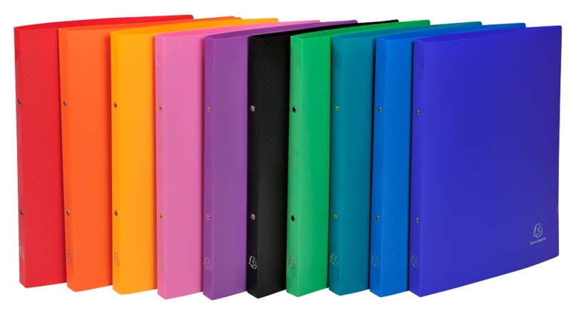 Exacompta OpaK 15 mm Ringbuch PP (Polypropylen) DIN A4 2 Ringe Farbig sortiert 541999E 10 Stück