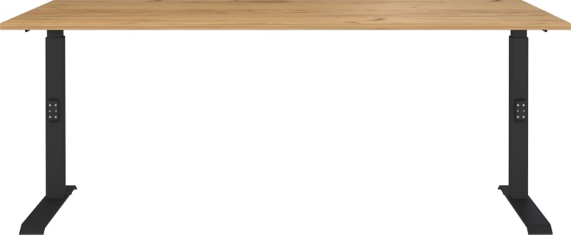 Thumbnail - GERMANIA GW-Mailand Höhenverstellbar Schreibtisch Eiche C-Fuß 1.800 (B) x 800 (T) x 910 (H) mm Metall, Spanplatte
