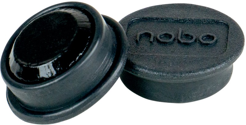 Thumbnail - Nobo Whiteboard-Magnete Schwarz 0.1 kg Tragfähigkeit 13 mm 10 Stück
