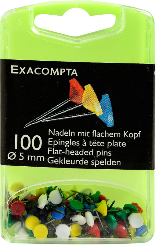 Exacompta Stecknadeln 5 mm Farbig sortiert 100 Stück