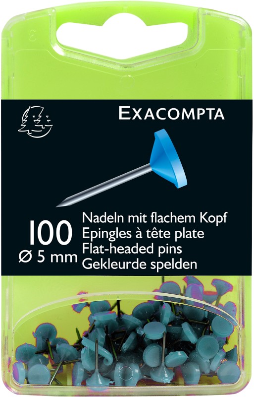 Exacompta Stecknadeln 5 mm Hellblau 100 Stück