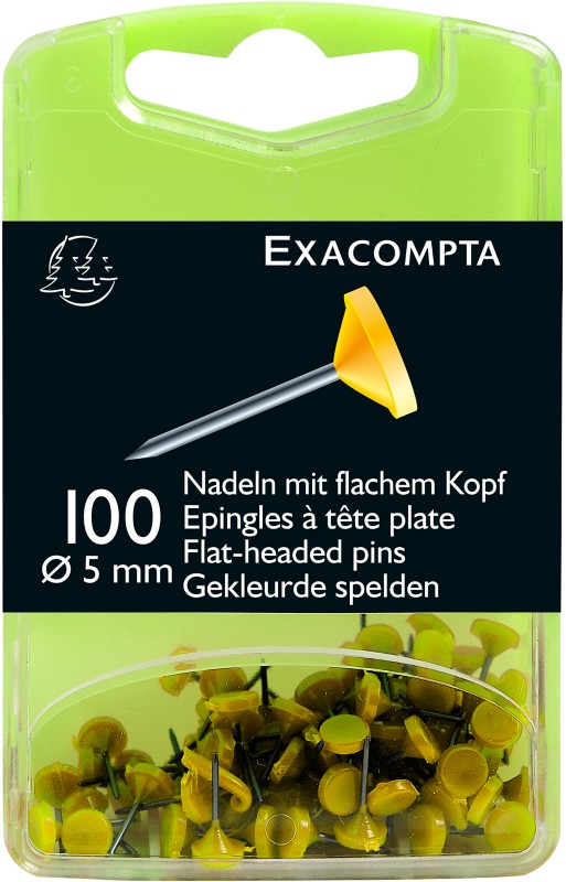 Exacompta Stecknadeln 5 mm Gelb 100 Stück