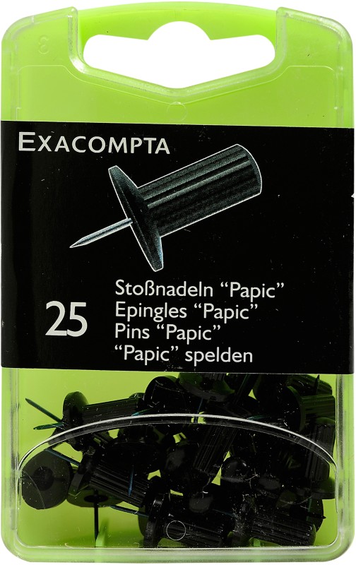 Exacompta Papic Reißnägel PS (Polystyrol) 10 mm Schwarz 25 Stück