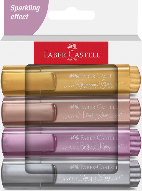 Thumbnail - Faber-Castell Textliner 46 Textmarker Farbig sortiert Mittel Keilspitze 1 - 5 mm 4 Stück