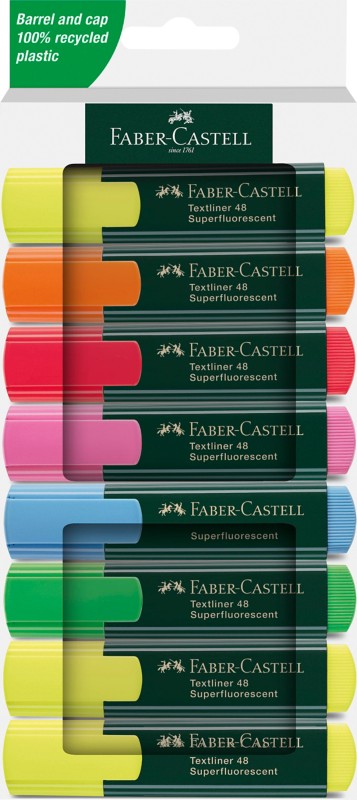 Thumbnail - Faber-Castell Textliner 48 Textmarker Farbig sortiert Mittel Keilspitze 1 - 5 mm Nachfüllbar 8 Stück