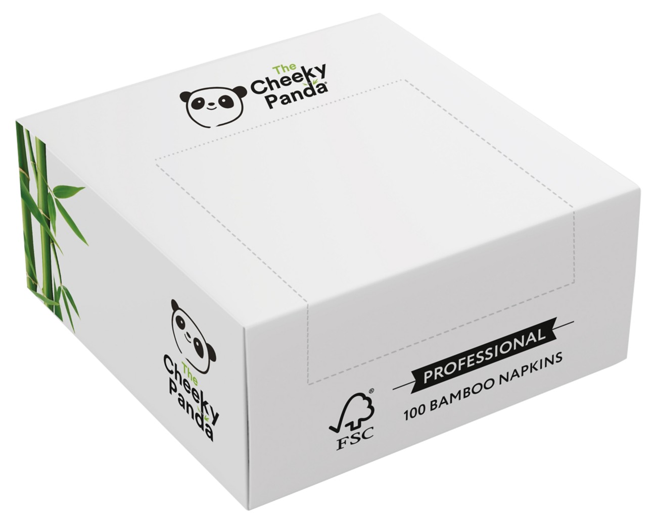 The Cheeky Panda Cocktail Servietten 2 lagig Bambus Weiß 40 x 40 cm 100 Stück