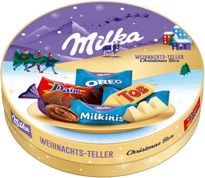 Milka Weihnachts-Teller Mini-Schokoladenriegel 60 Stück à 198 g