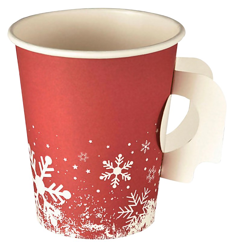 PAPSTAR Winterzeit Einweg Becher 200 ml 80 mm Rot 50 Stück