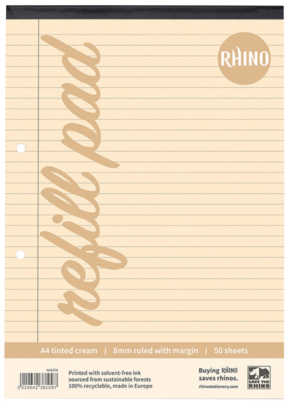 Rhino Notebook A4 Ruled Soft Cover Whitehacfm-2 50 Sheets Pack Of 6