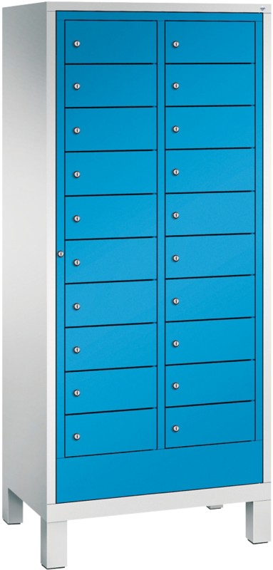 C+P S 3000 Evolo Metall Schließfach 21 Türen Zylinderschloss 810 x 500 x 1.850 mm Lichtgrau 48060-210 S10012