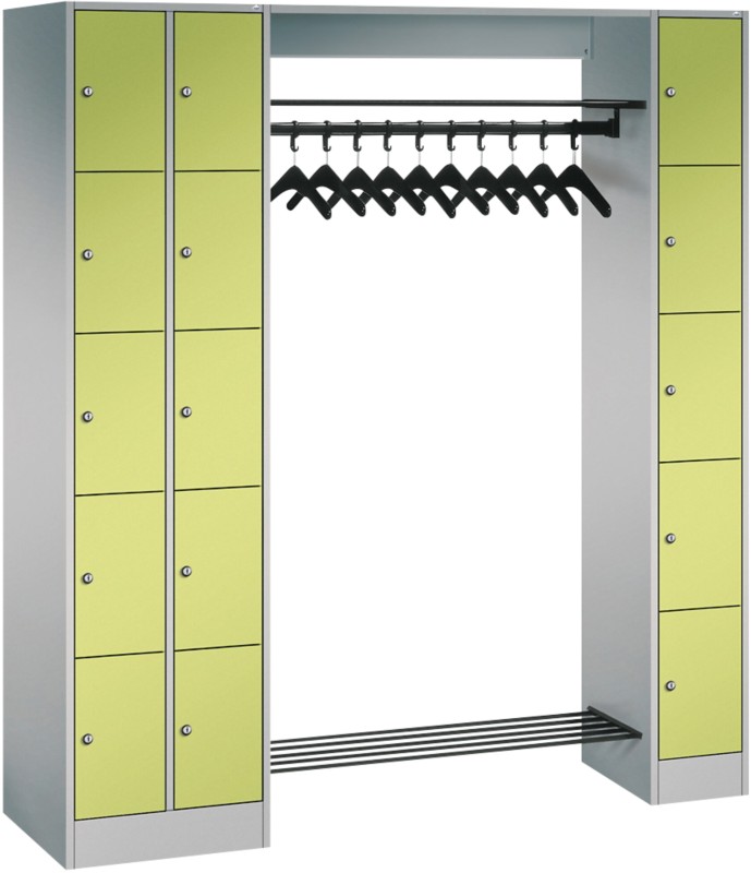 C+P Serie 8070 Metall Schließfach 15 Türen Zylinderschloss 2.100 x 480 x 1.950 mm Weiß