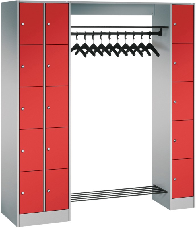 C+P Serie 8070 Metall Schließfach 15 Türen Zylinderschloss 2.100 x 480 x 1.950 mm Weiß