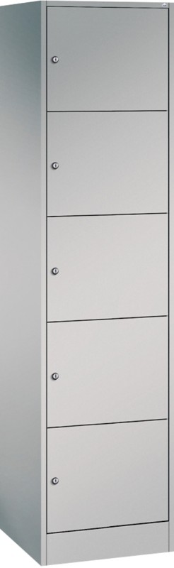 Thumbnail - C+P S 8070 Evolo Metall Schließfach 5 Türen Zylinderschloss 460 x 480 x 1.950 mm Weiß 82700-10 S10116