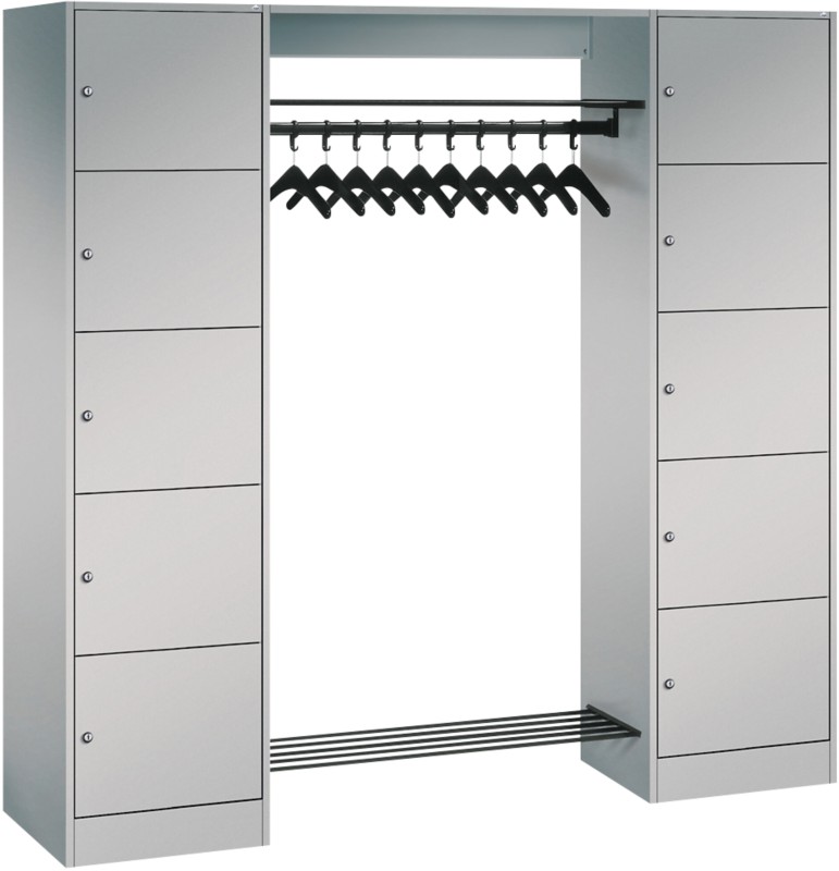 C+P Serie 8070 Metall Schließfach 10 Türen Zylinderschloss 1.870 x 480 x 1.950 mm Weiß