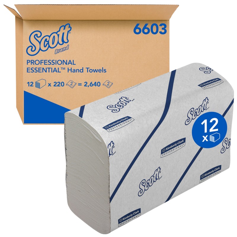 Thumbnail - Scott Essential Papierhandtücher Narrow-falz Weiß 2-lagig 6603 12 Stück à 220 Blatt