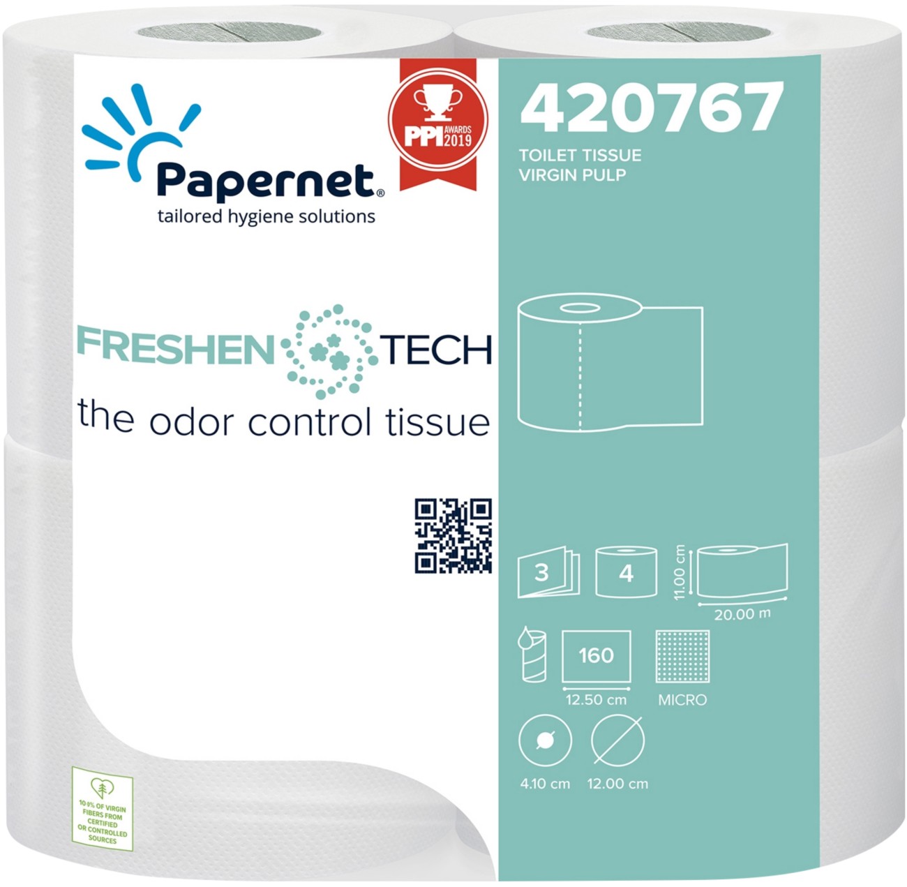Papernet Freshen Tech Toilet Paper 3 Ply 420767 Freshly Scented 40 Rolls Of 160 Sheets