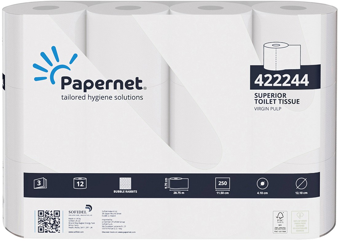 Papernet Superior Toilet Paper 3 Ply 422244 60 Rolls Of 250 Sheets