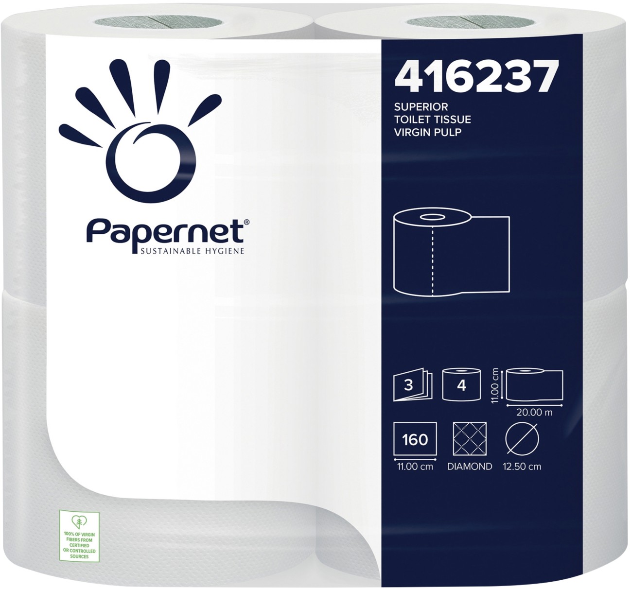 Papernet Premium Toilet Paper 3 Ply 416237 Scent Free 40 Rolls Of 160 Sheets