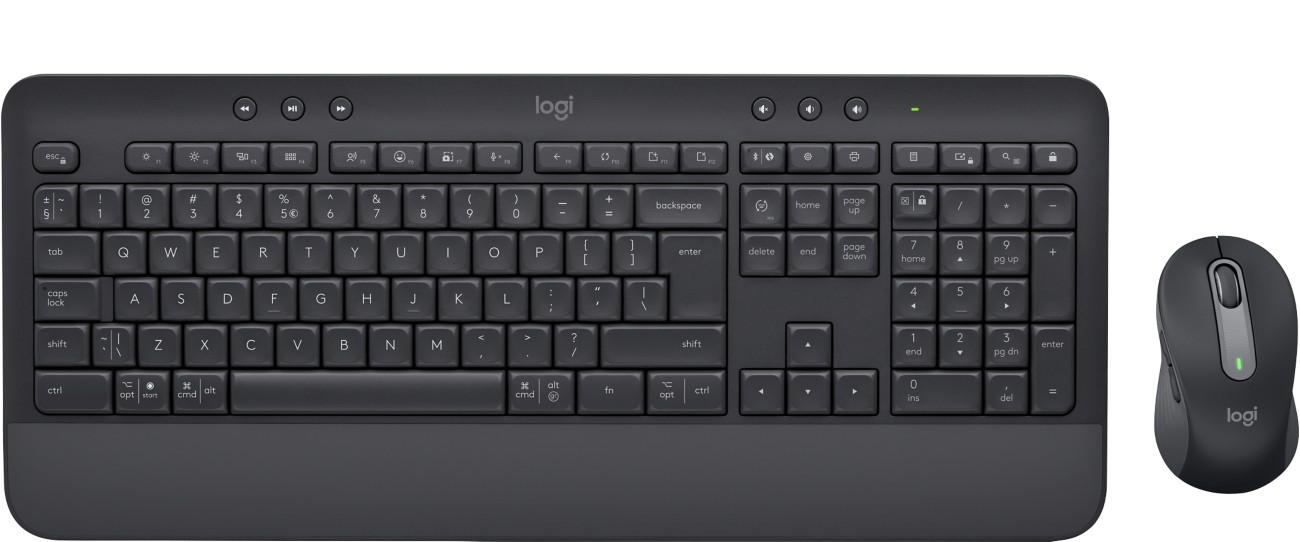 Logitech Signature Keyboard And Mouse Wireless Qwerty With Bluetooth Graphite Mk650
