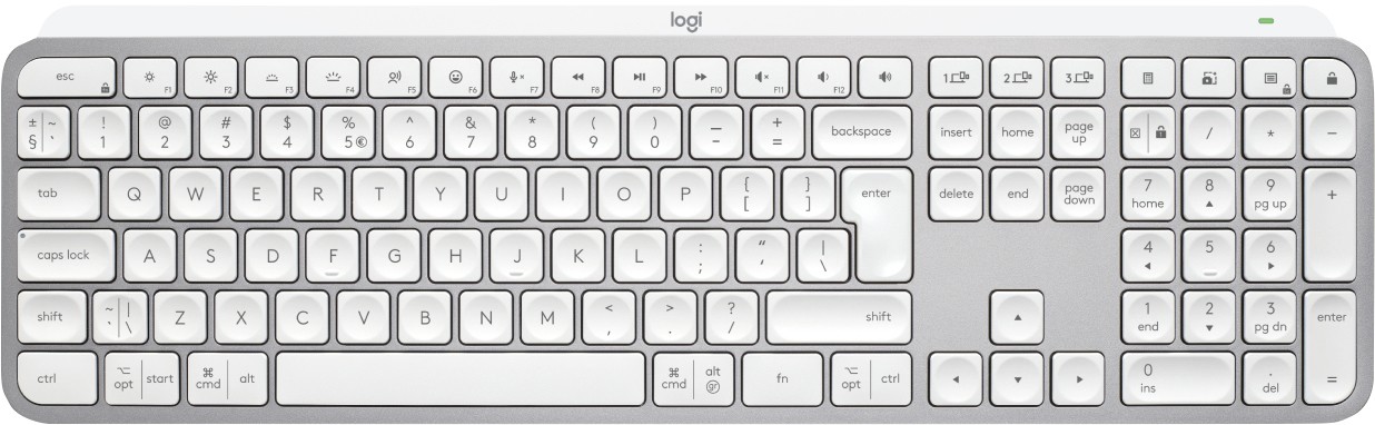 Thumbnail - Logitech MX Keys S Tastatur Kabellos QWERTY mit Bluetooth Silber, Weiß 920-011588