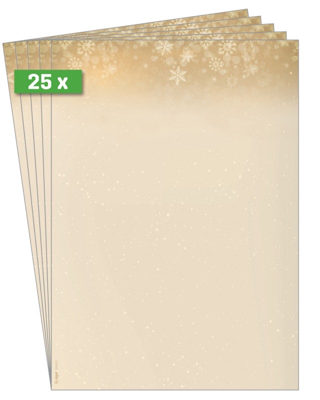 Sigel Weihnachtsbriefpapier Golden Christmas Night Papier 90 g/m² DIN A4 25 Stück