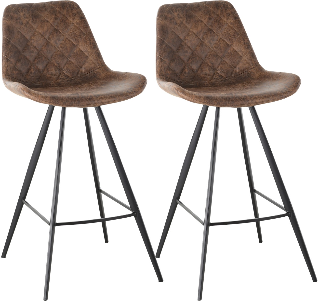Homcom Set Of 2 Bar Stools Brown 835-152V71bn 49.5 X 61 X 99.5 Cm