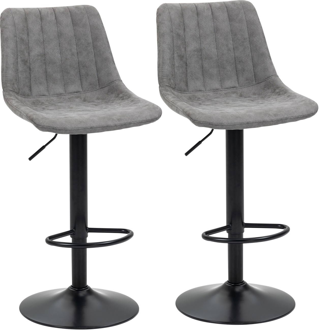 Homcom Set Of 2 Bar Stools Grey 835-228V71gy 43 X 46.5 X 110 Cm